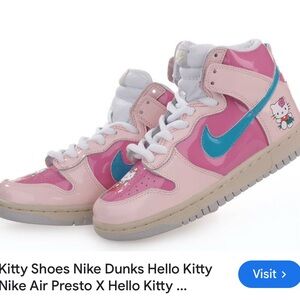 Nike Pink and Blue Dunks